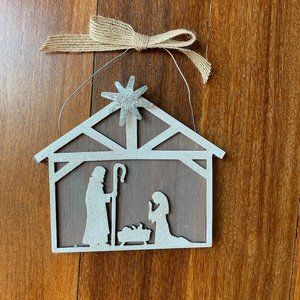 NEW Dept 56 Wood Holy Family Nativity Ornament
